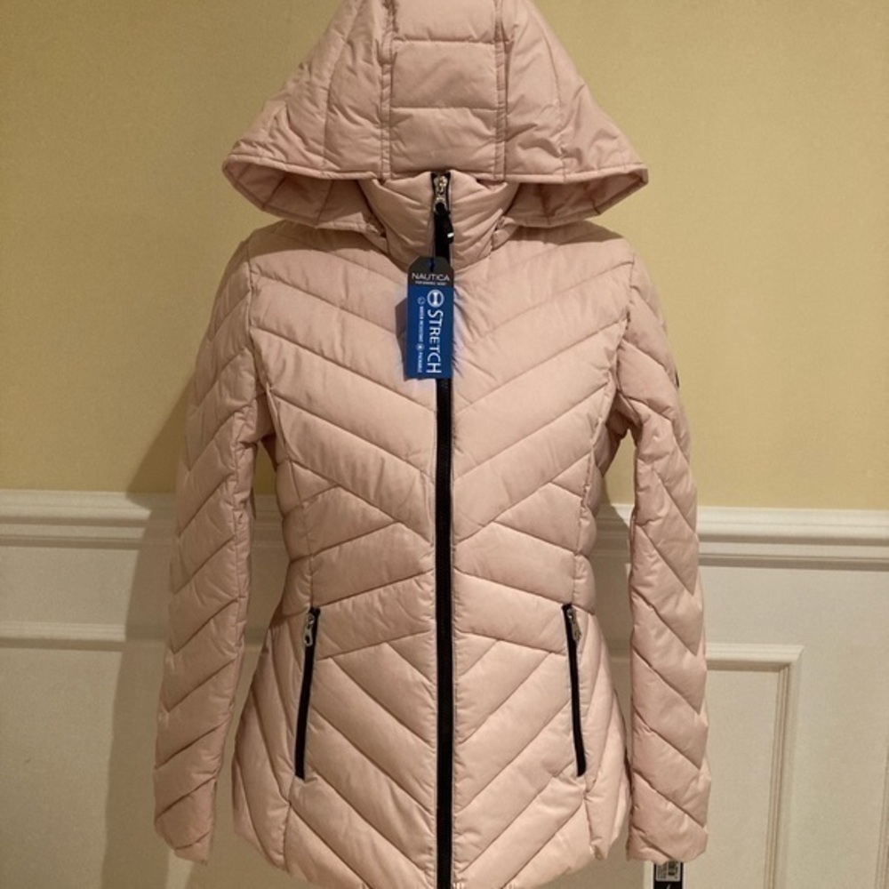 NWT NAUTICA Women Puffer Jacket, Pink, Size Medium